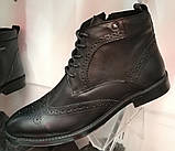 TODS чоловічі черевики! чоловічі броги оксфорд на шнурівці натуральна шкіра напівчеревики демисезон чорні, фото 5
