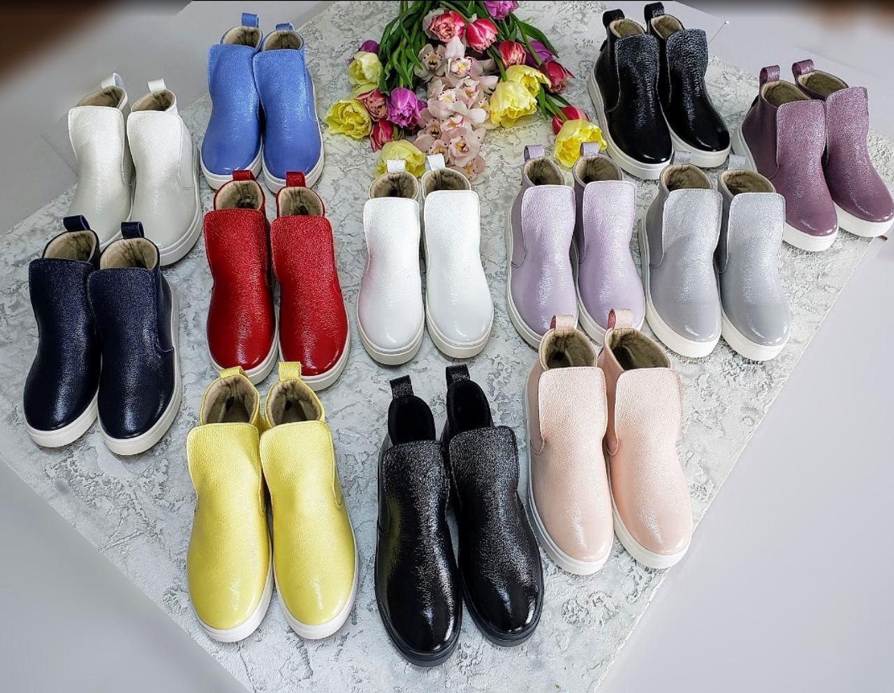 Жіночі лакові черевики хайтопи 77 демісезонні, фото 1