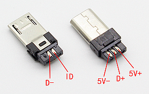 Конектор/штекер/вилка розбірний micro USB 5pin 8 мм, фото 2
