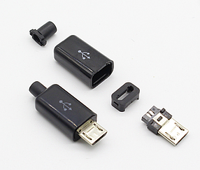 Конектор/штекер/вилка розбірний micro USB 5pin 6 мм