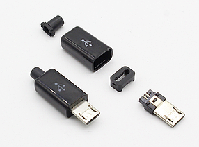 Конектор/штекер/вилка розбірний micro USB 5pin 8 мм