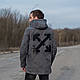 Чоловіча демісезонна куртка OFF-White, сірого кольору - фото 2 - id-p1255816351