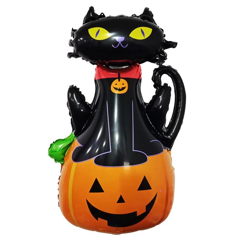 Куля міні фольгована Halloween Кішка на гарбузі