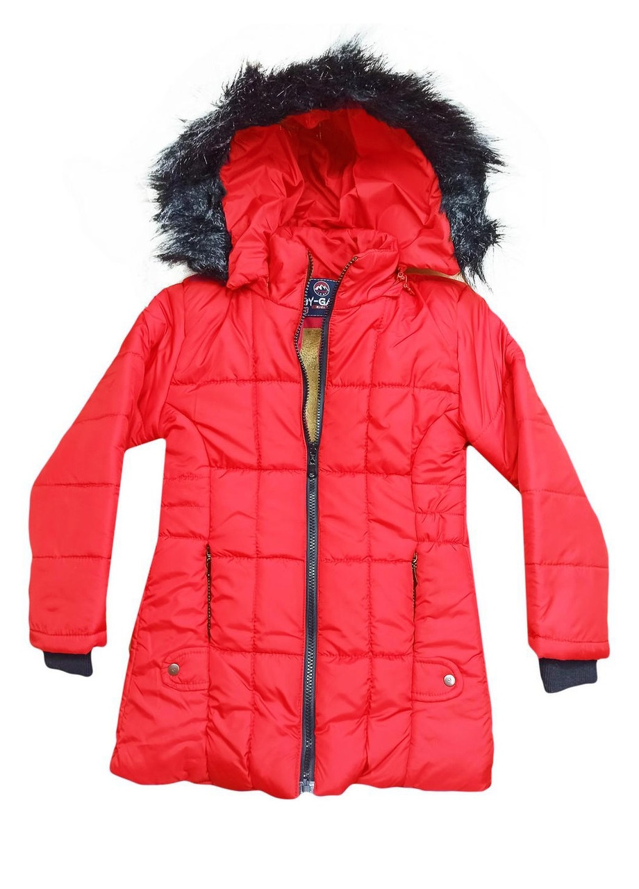 Куртка на еврозиму для дівчинки червона 146
