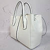 Сумка жіноча "ФОРТА" натуральна шкіра, біла матова тиснення під рептилію, фото 4