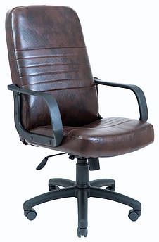 Офісне Крісло Керівника Prius Тітан Dark Brown Пластік М1 Tilt Коричневе