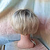 Перука боб-каре з канекалону платиновий блонд з корінням AGATA-YS4-26, фото 4