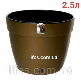 Вазон Асті пластик бронза 2.5 л