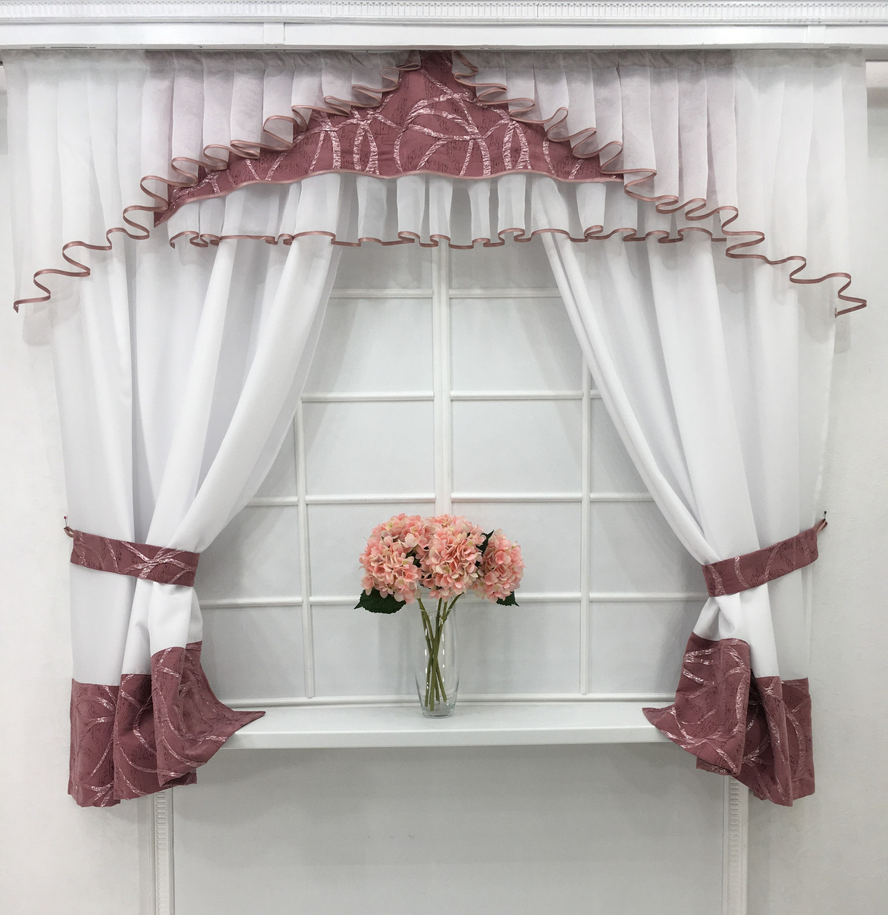 Кухонний набір штор "Ніколь" Пудра