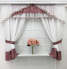 Кухонний набір штор "Ніколь" Пудра