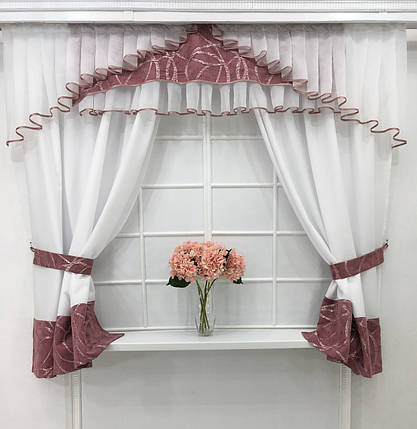 Кухонний набір штор "Ніколь" Пудра, фото 1