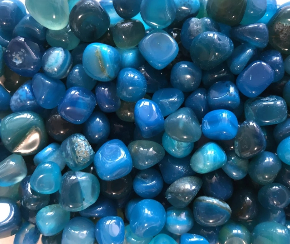 Камінь натуральний. Агат блакитний, закруглений, фракція 10-22 мм. Уп. 20 г