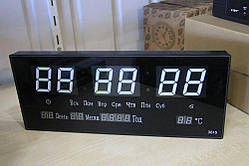 Настінний годинник Led з підсвіткою 3615 білого, Електронний годинник, будильник, настільний годинник