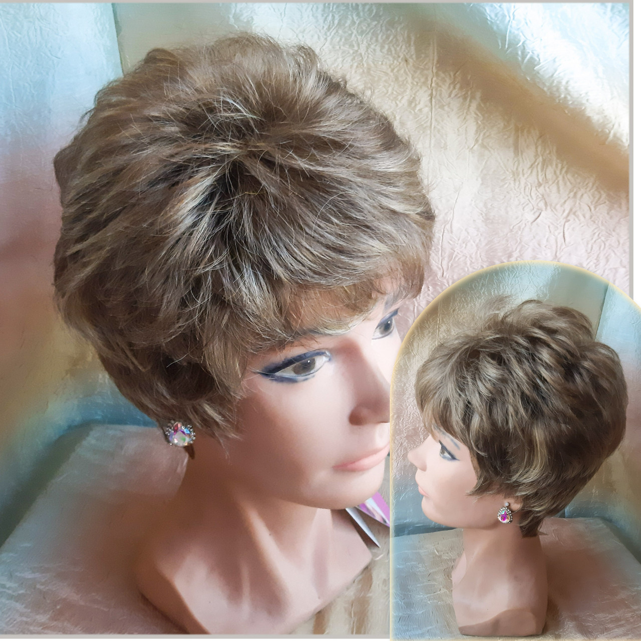 Перука коротка з термоволосся світло-русявий мікс CXD769-10FS26, фото 1