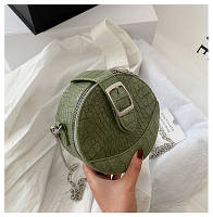 Женская круглая сумка. Женская мини сумочка клатч, сумочка-клатч новинка топ 2020 Зеленый