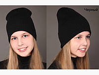 Демісезонна тонка шапка в рубчик жіноча, підліткова, для дівчинки. Багато кольорів