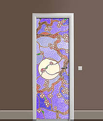 3Д наклейка на двері гранований скло ПВХ самоклеюча вінілова плівка Схід Текстура Фіолетовий 60*180 см