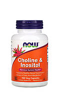 Холин и инозитол, Choline & Inositol, Now Foods 100 растительных капсул