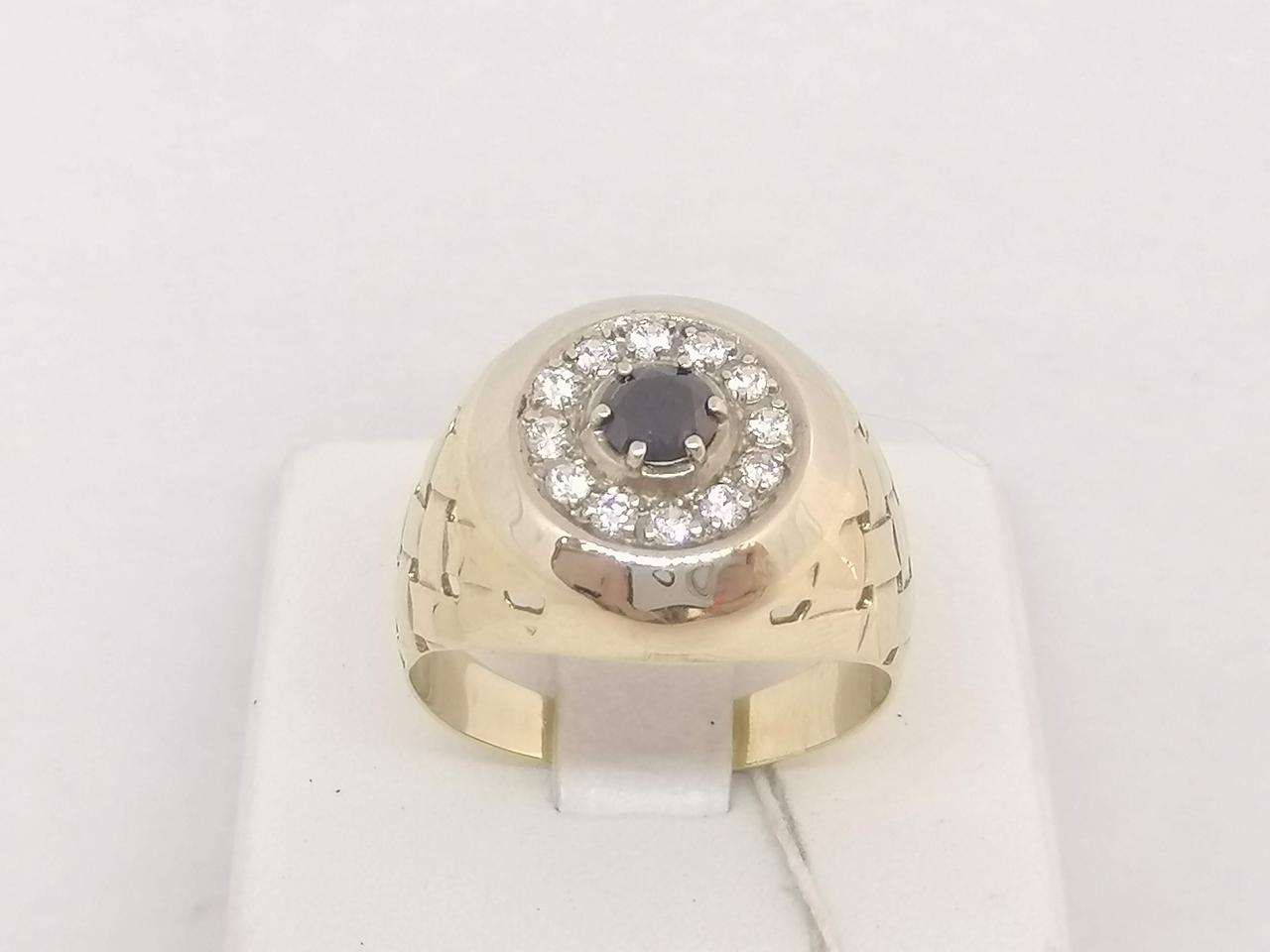 Золоте кільце з фіанітами.  3521489Ч 21,5