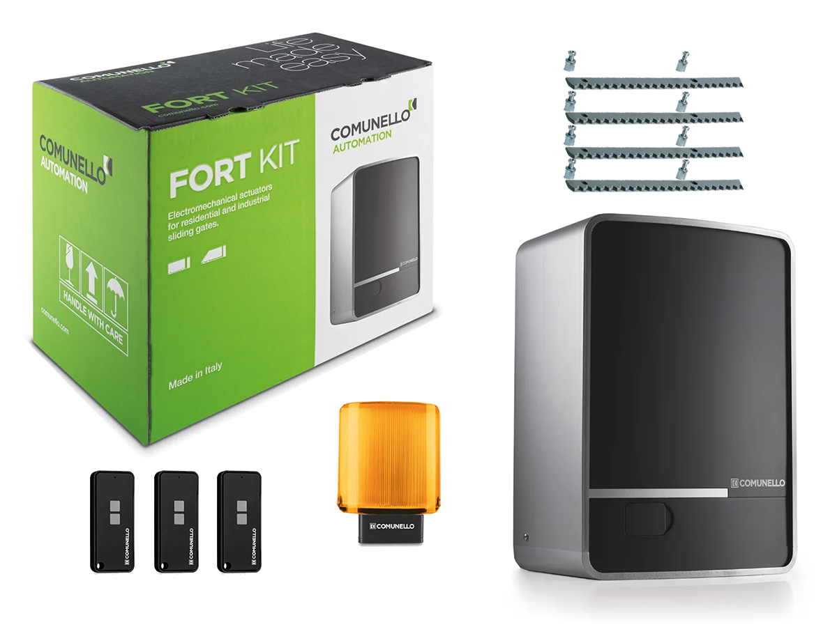 Comunello Fort 1000 — автоматика для откатных ворот (вес створки до 1000 кг.) Сигнальная лампа, 4 м, 3 шт.