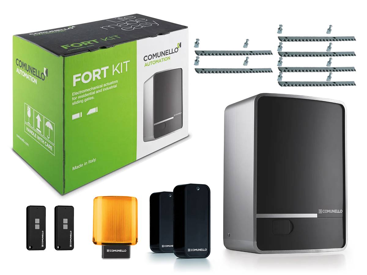 Comunello Fort 1000 — автоматика для відкатних воріт (вага стулки до 1000 кг.) Фотоелементи + лампа, 6 м, 2 шт.