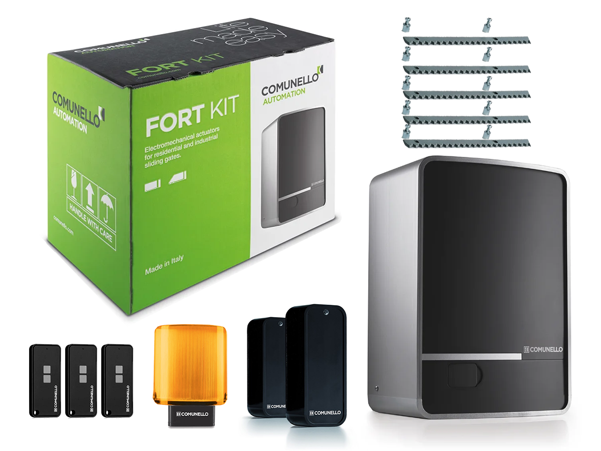 Comunello Fort 424 — автоматика для відкатних воріт (вага стулки до 400 кг.) Фотоелементи + лампа, 5 м, 3 шт.