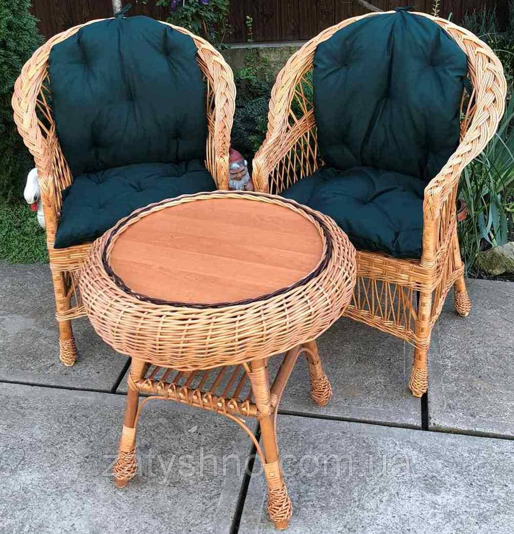 Мебель плетеная с зелеными накидками |Мебель из лозы |мебель плетеная с круглым столом - фото 5 - id-p1256056679