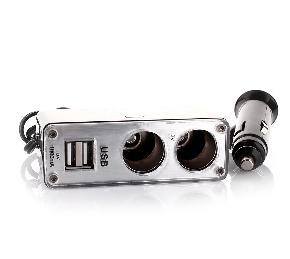 Прикурка-двійник з подовжує./2USB "Carlife"CS304" (USB-1000mA)