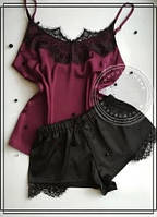 Черно-бордовая женская пижама 40-42, 44-46, 48-50