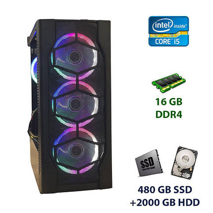 Game PC 1st Player D4-BK-R1 Tower / Intel Core i5-6500 (4 ядра з 3.2 - 3.6 GHz) / 16 GB DDR4 / 480 GB, фото 2