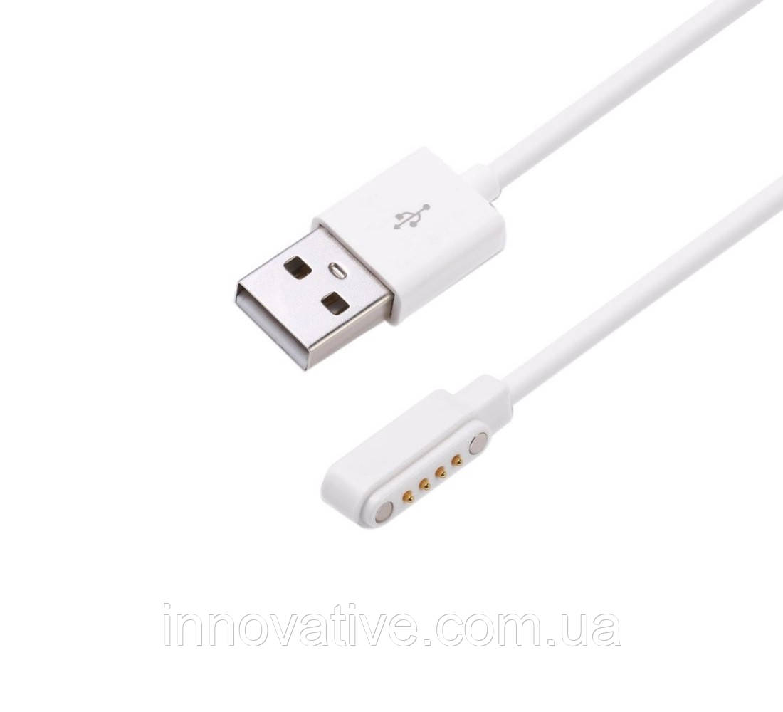 Магнітний USB-кабель для заряджання смарт-годинника GT88/KW18/GV68/Q750 (Білий)