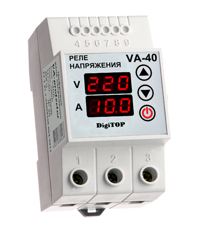 Реле напруги з контролем струму VA-protector 40A, фото 1