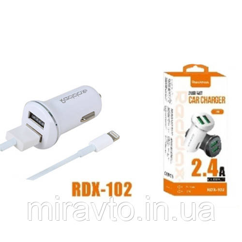Прикурка на 2*USB (2+1A) 12/24V Redax RDX-102 + кабель Micro USB короткий, фото 1