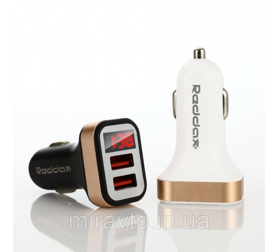 Прикурка на 2*USB (2+1A) 12/24V Redax RDX-105 + ВІЛЬТМЕТР, фото 1