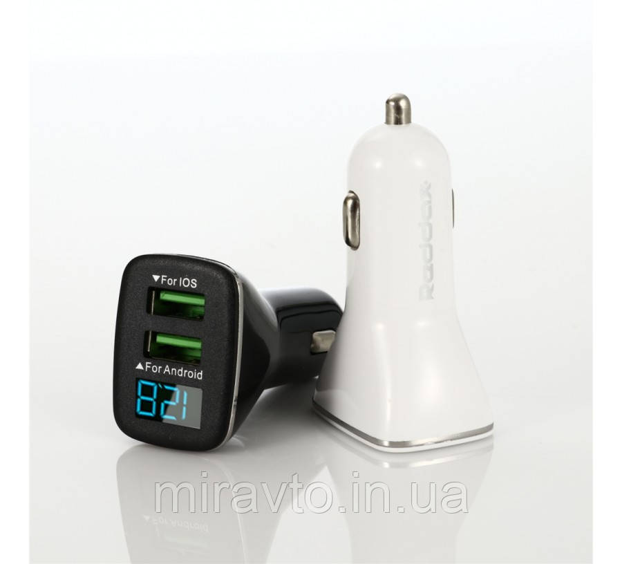 Прикурка на 2*USB (2+1A) 12/24V Redax RDX-108 + ВІЛЬТМЕТР + Type-C