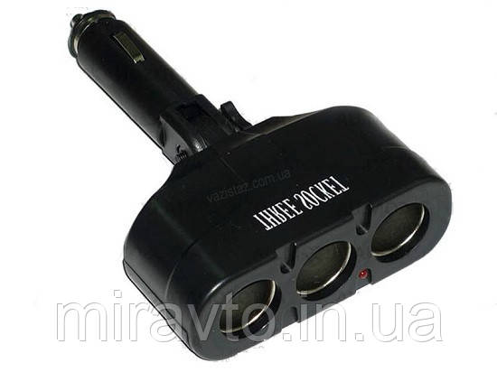 Розгалужувач прикурювача 3 в 1 ! USB WF-0303 ніжка 90°
