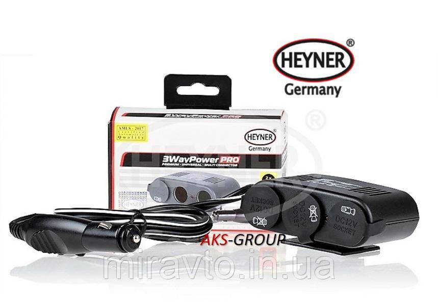 Прикурка-трійник з удлиннит. HEYNER "511 300 прикурка/USB/пред.10А/заглушки (20шт/ящ)