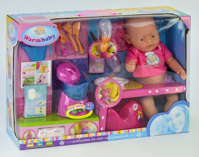 Пупс інтерактивний лялька Warmbaby RT 05053