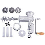 М'ясорубка ручна Kamille KM-6523 3 насадки 19х12х29см М'ясорубка чавунна Ручна м'ясорубка для кухні, фото 5