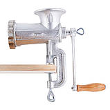 М'ясорубка ручна Kamille KM-6523 3 насадки 19х12х29см М'ясорубка чавунна Ручна м'ясорубка для кухні, фото 6