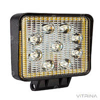 Светодиодная фара LED (ЛЕД) квадратная 27W (+ LED кольцо) | VTR