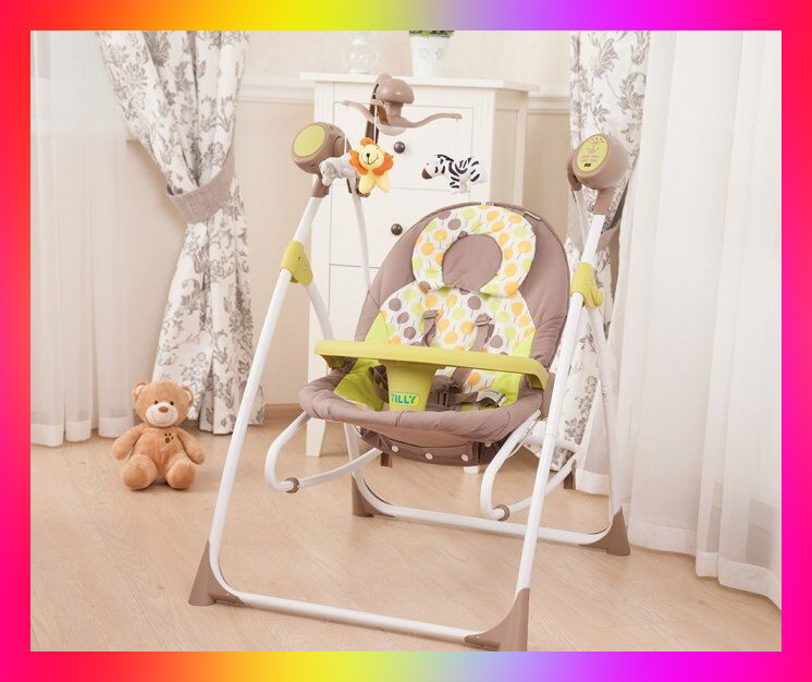 Заколисуючий центр дитячий CARRELLO Nanny 3в1 CRL-0005 зелено-сірий колір. Дитяче крісло-гойдалка з пультом