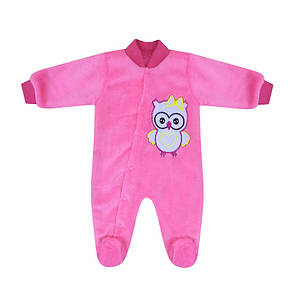 Дитячий теплий комбінезон для дівчинки Совушка велсофт