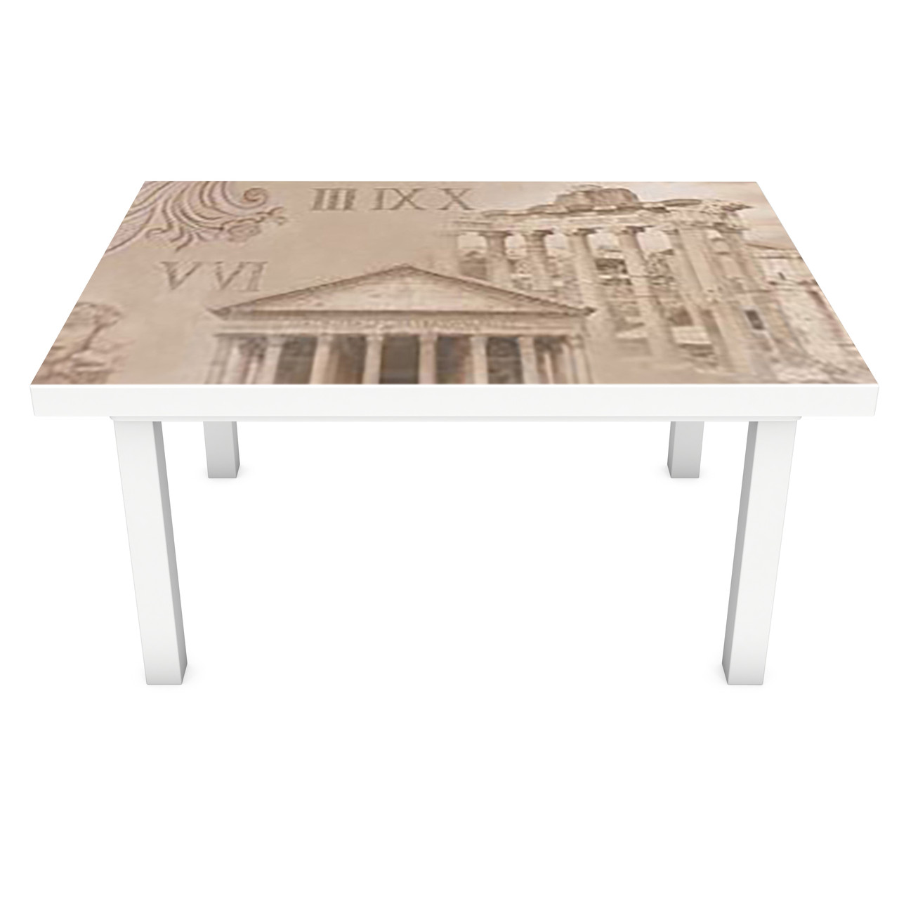 Вінілова наклейка на стіл Старовинний Рим 3Д декоративна плівка Архітектура Бежевий 600*1200 мм, фото 1