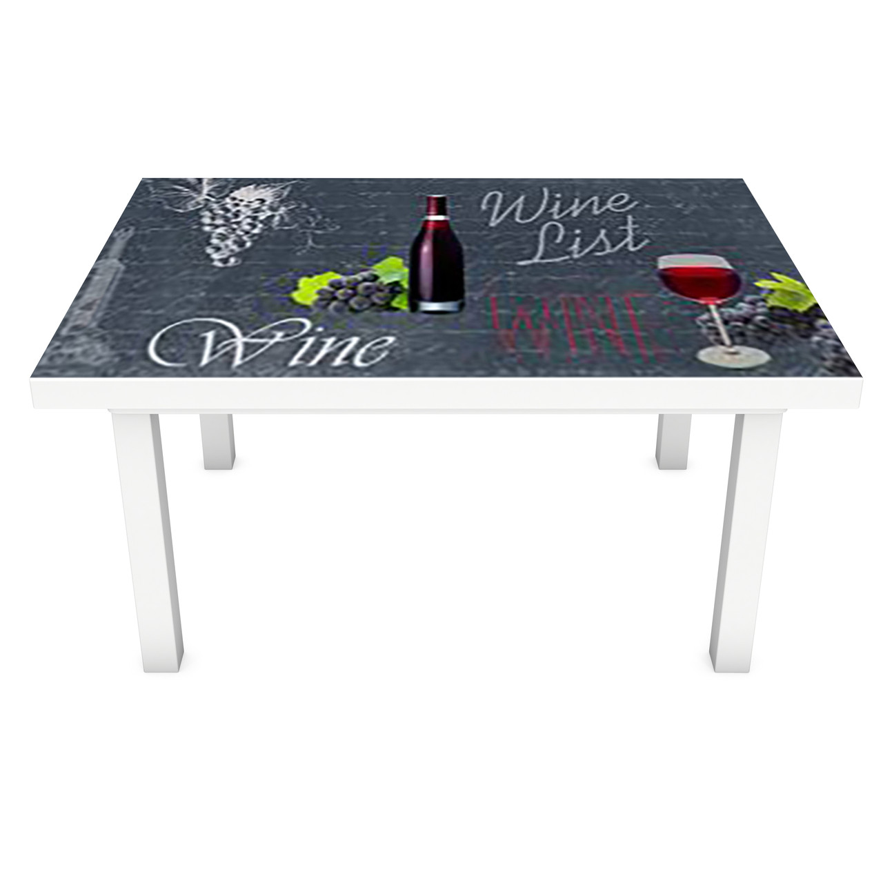 Вінілова наклейка на стіл Винна карта 3Д декоративна плівка вино виноград Напої Сірий 600*1200 мм