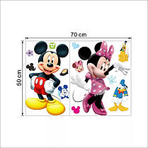 Наклейка на стіну в дитячу Мікі, Мінні Маус "Mickey and Minnie Mouse" (лист 50*70 см) наклейки в детсад, фото 4