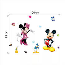 Наклейка на стіну в дитячу Мікі, Мінні Маус "Mickey and Minnie Mouse" (лист 50*70 см) наклейки в детсад, фото 3