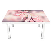 Виниловая наклейка на стол Розовые листья 3Д декоративная пленка Природа растительный фон 600*1200 мм