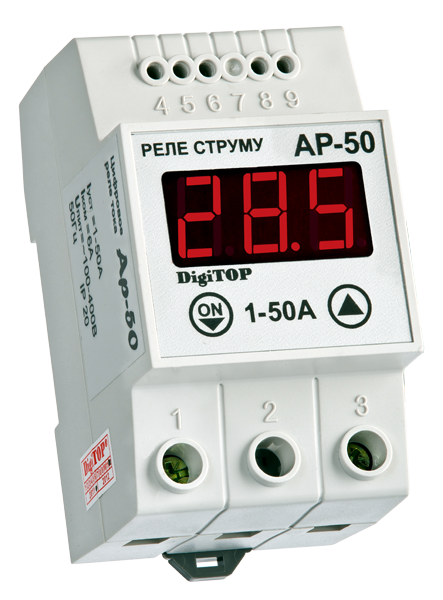 Реле струму Ap-50A корпус на DIN-рейку, фото 1