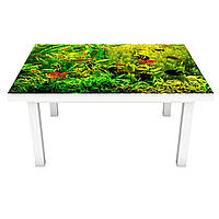 Виниловая наклейка на стол Сочные Травы 3Д декоративная пленка лесные растения Природа Зеленый 600*1200 мм